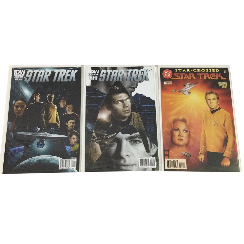 IDW Star Trek #1,2 DC Comic Star Crossed Star Trek #75 Three Comic Book Bundle